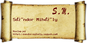 Sándor Mihály névjegykártya