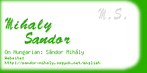 mihaly sandor business card