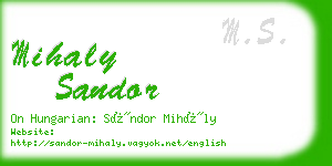 mihaly sandor business card